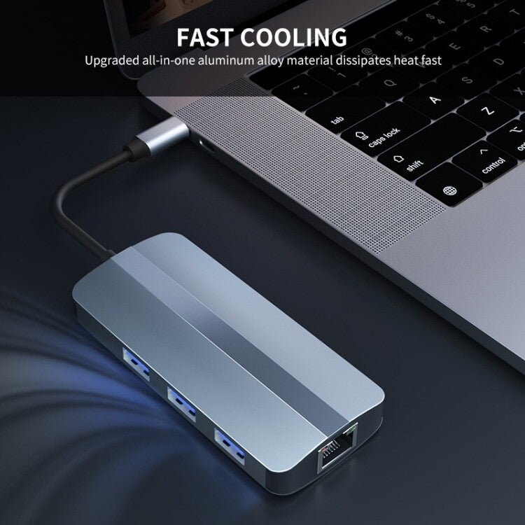 BYL-2209 6 in 1 USB-C / Type-C to USB Multifunctional Docking Station HUB Adapter - HoMEdemic™ 
