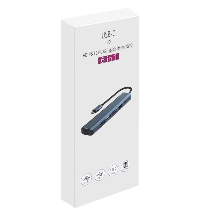BYL-2210 6 in 1 USB-C / Type-C to USB Multifunctional Docking Station HUB Adapter with 1000M Network Port - HoMEdemic™ 