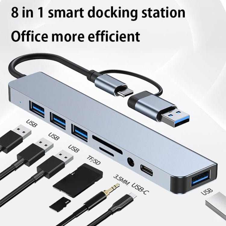 BYL-2218TU 8 in 1 USB + USB-C / Type-C to USB Multifunctional Docking Station HUB Adapter - HoMEdemic™ 