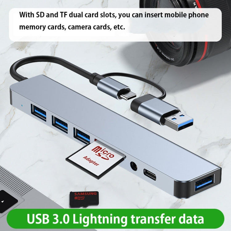 BYL-2218TU 8 in 1 USB + USB-C / Type-C to USB Multifunctional Docking Station HUB Adapter - HoMEdemic™ 