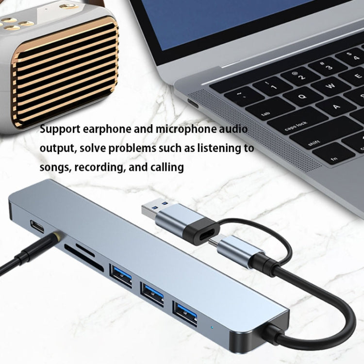 BYL-2218TU 8 in 1 USB + USB-C / Type-C to USB Multifunctional Docking Station HUB Adapter - HoMEdemic™ 
