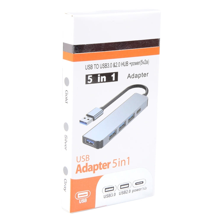 BYL-2301U 5 in 1 USB to USB3.0+USB2.0x3+USB-C / Type-C HUB Adapter, Cable Length: 10cm - HoMEdemic™ 