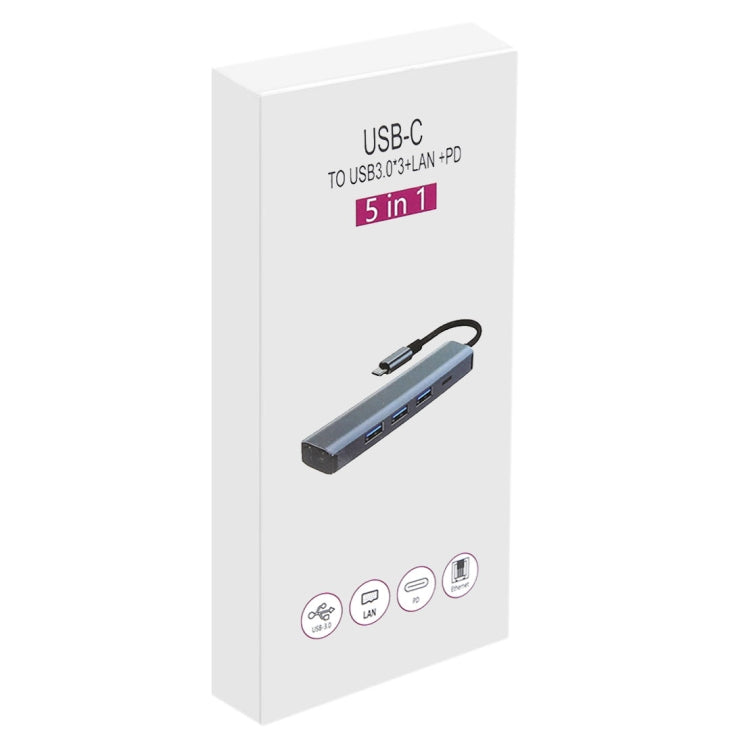 BYL-2302 5 in 1 USB-C / Type-C to USB Multifunctional Docking Station HUB Adapter with 1000M Network Port - HoMEdemic™ 