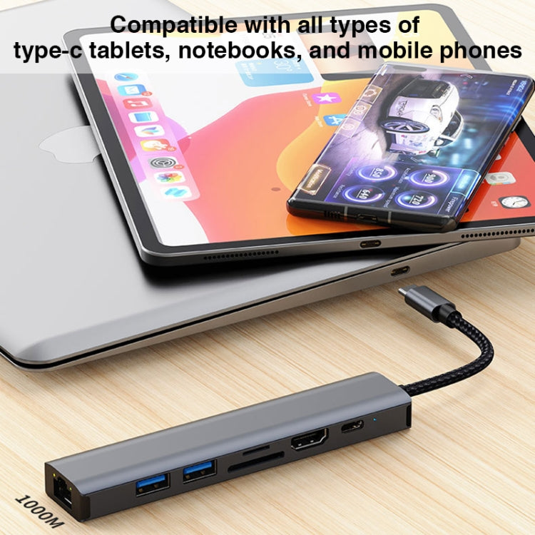 BYL-2303 7 in 1 USB-C / Type-C to USB Multifunctional Docking Station HUB Adapter - HoMEdemic™ 