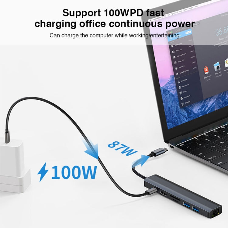 BYL-2303 7 in 1 USB-C / Type-C to USB Multifunctional Docking Station HUB Adapter - HoMEdemic™ 