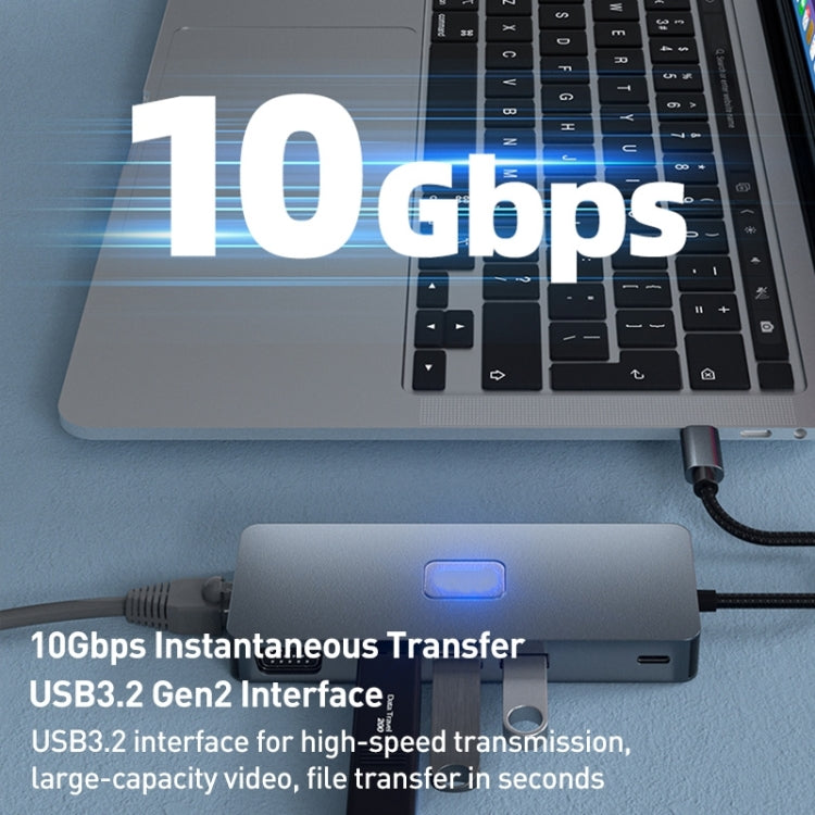 BYL-2309 Type-C to HDMI 4K 60Hz + DP HD + VGA + RJ47 + USB3.2 + Audio 3.5mm + PD100W + SD + TF Docking Station HUB - HoMEdemic™ 