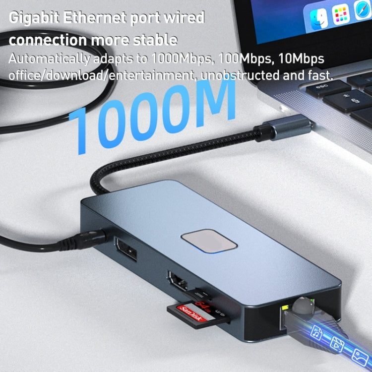 BYL-2309 Type-C to HDMI 4K 60Hz + DP HD + VGA + RJ47 + USB3.2 + Audio 3.5mm + PD100W + SD + TF Docking Station HUB - HoMEdemic™ 