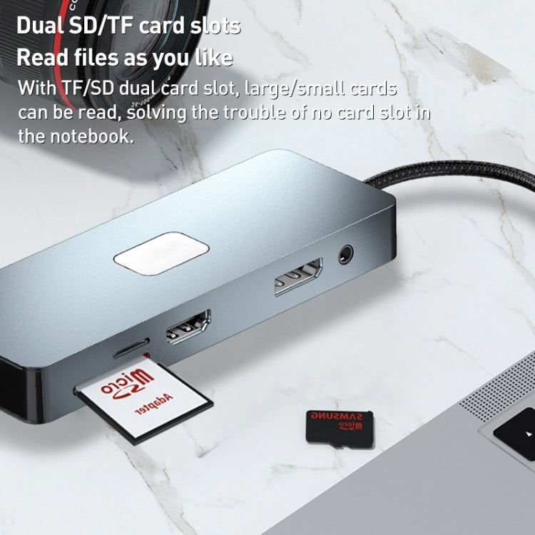 BYL-2309 Type-C to HDMI 4K 60Hz + DP HD + VGA + RJ47 + USB3.2 + Audio 3.5mm + PD100W + SD + TF Docking Station HUB - HoMEdemic™ 