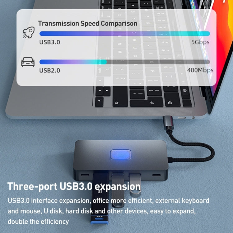BYL-2312 Type-C to HDMI 4K 30Hz + USB3.0 + PD100W Docking Station HUB - HoMEdemic™ 