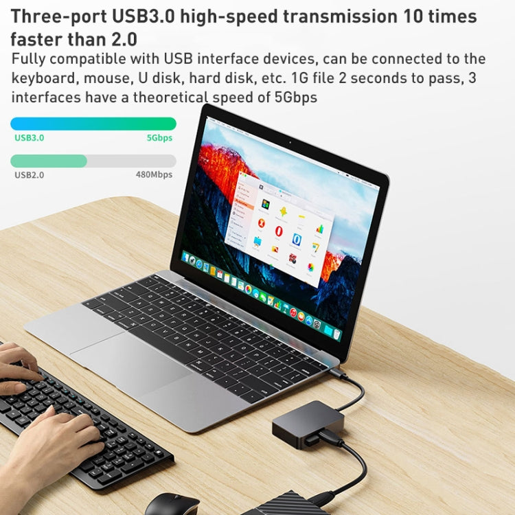 BYL-2316 5 in 1 USB-C / Type-C to USB3.0 & Type-C Multifunctional Docking Station HUB Adapter (Dark Grey) - HoMEdemic™ 