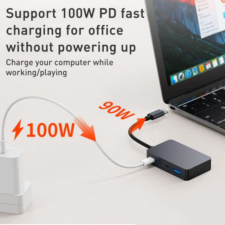 BYL-2316 5 in 1 USB-C / Type-C to USB3.0 & Type-C Multifunctional Docking Station HUB Adapter (Dark Grey) - HoMEdemic™ 