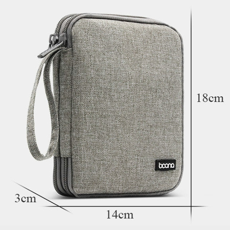 Baona BN-D004 Double-layer Data Cable Storage Bag Digital Accessories Finishing Bag(Grey) - HoMEdemic™ 