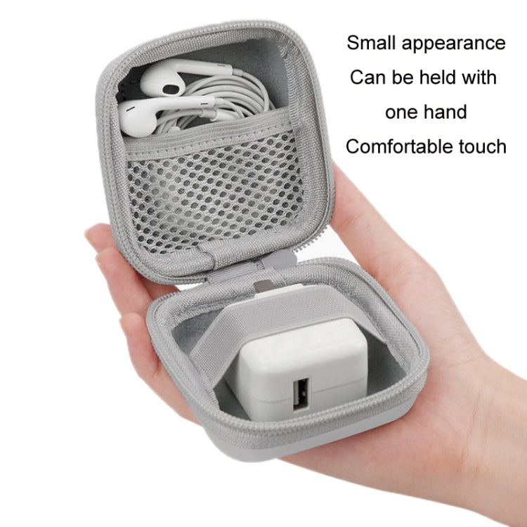 Baona BN-F003 Leather Digital Headphone Cable U Disk Storage Bag, Specification: Rectangular Gray - HoMEdemic™ 