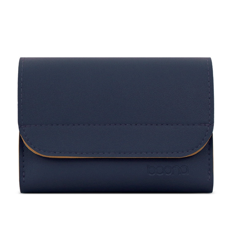 Baona BN-Q009 Small Leather Mouse Charger Storage Bag(Deep Blue+Yellow) - HoMEdemic™ 