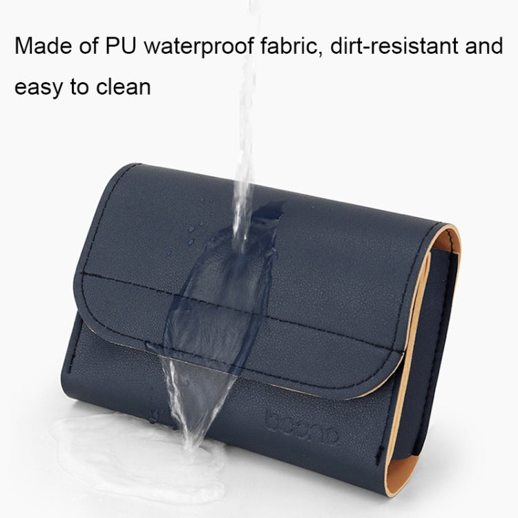 Baona BN-Q009 Small Leather Mouse Charger Storage Bag(Deep Blue+Yellow) - HoMEdemic™ 