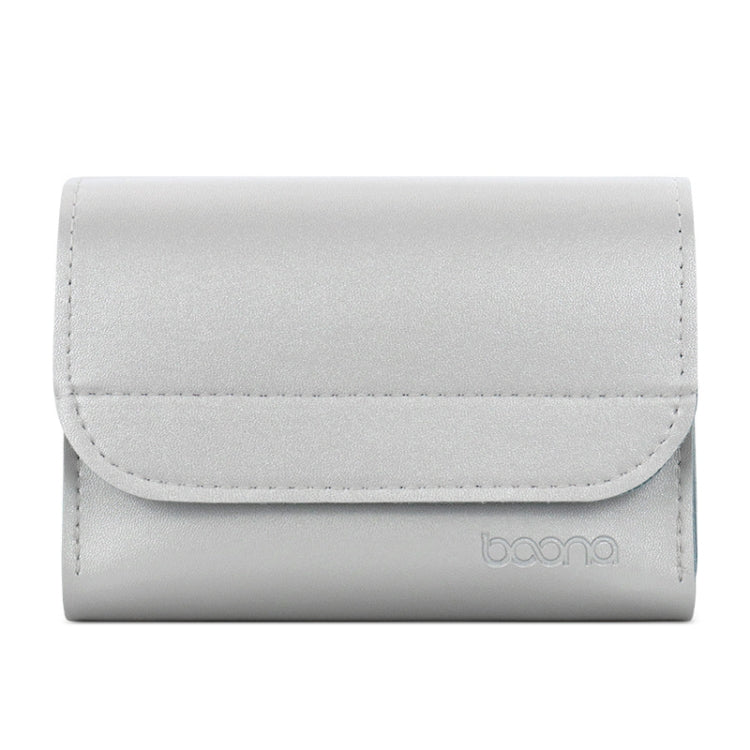 Baona BN-Q009 Small Leather Mouse Charger Storage Bag(Silver+Blue) - HoMEdemic™ 
