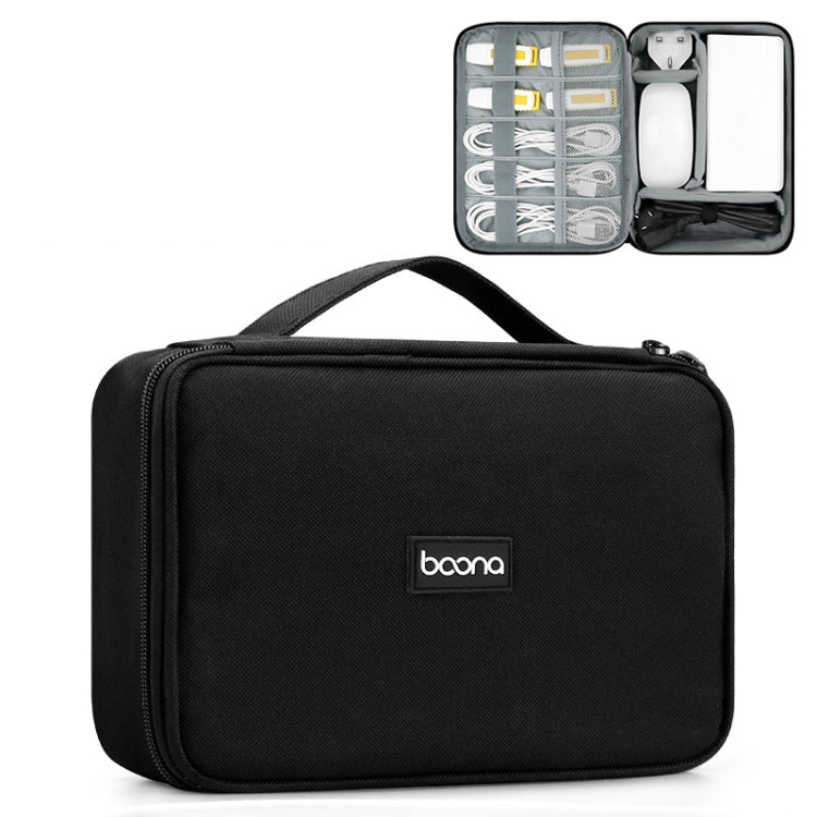Baona Multifunctional Earphone Data Cable Digital Storage Bag, Spec: Single-Layer Box (Black) - HoMEdemic™ 