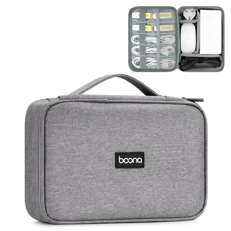 Baona Multifunctional Earphone Data Cable Digital Storage Bag, Spec: Single-Layer Box (Gray) - HoMEdemic™ 