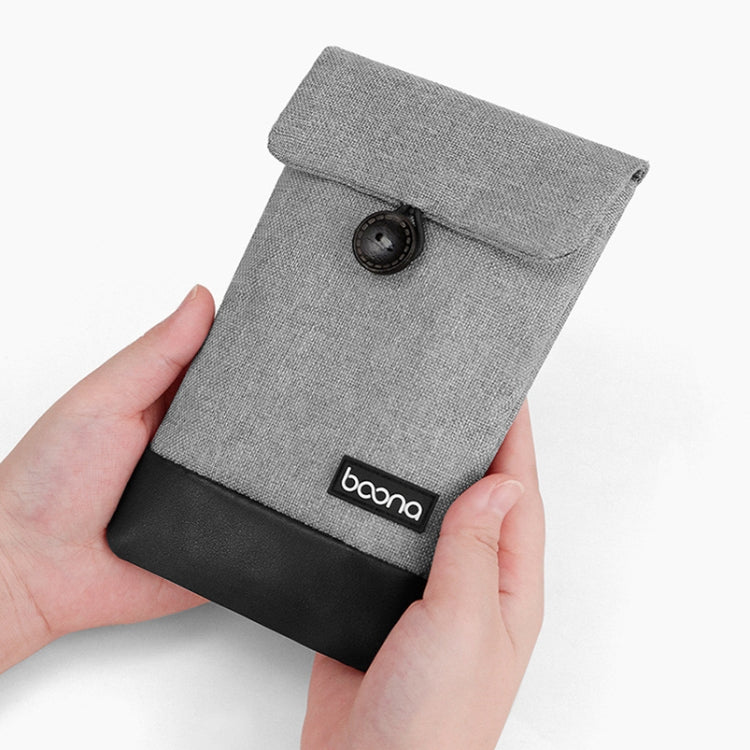 Baona Waterproof Data Cable Protective Bag, Spec: Hidden Buckle Small (Gray) - HoMEdemic™ 