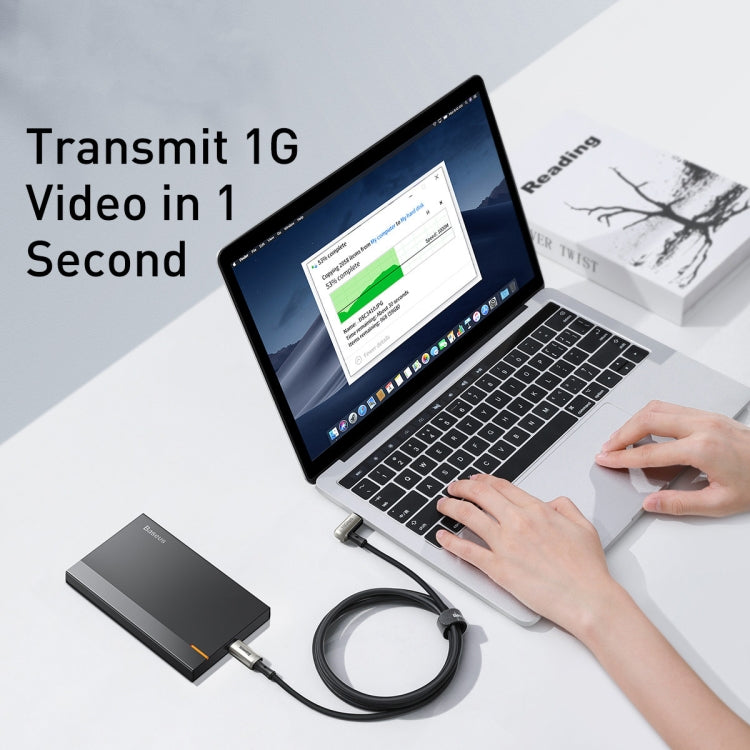 Baseus CATPN-01 100W 5A PD3.1 Gen2 USB-C / Type-C to USB-C / Type-C HD Same Screen Coaxial Hammer Cable, Cable Length: 1.5m(Black) - HoMEdemic™ 