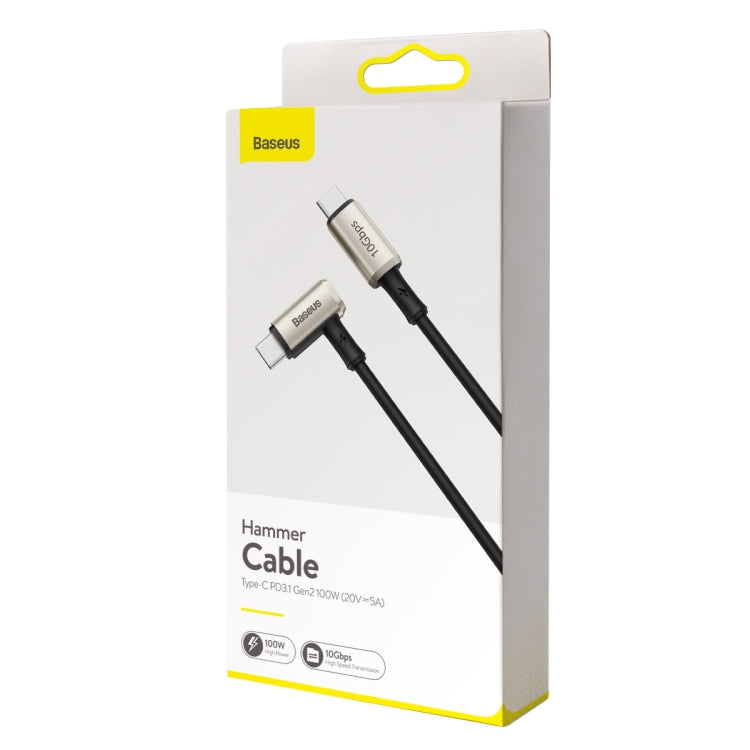 Baseus CATPN-01 100W 5A PD3.1 Gen2 USB-C / Type-C to USB-C / Type-C HD Same Screen Coaxial Hammer Cable, Cable Length: 1.5m(Black) - HoMEdemic™ 