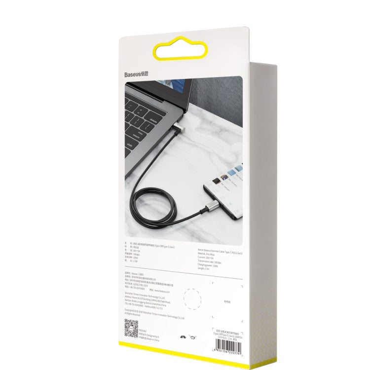 Baseus CATPN-01 100W 5A PD3.1 Gen2 USB-C / Type-C to USB-C / Type-C HD Same Screen Coaxial Hammer Cable, Cable Length: 1.5m(Black) - HoMEdemic™ 