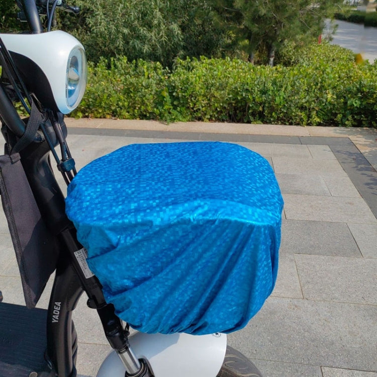 Battery Car Front Basket Rain Cover Bicycle Basket Waterproof Bag Universal, Size: Large(Blue) - HoMEdemic™ 
