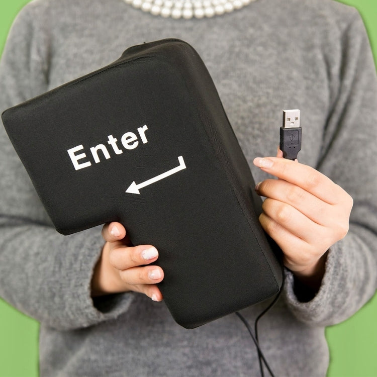 Big Enter Button USB Computer Desktop Pillow Creative Vent Enter Key Hand Pillow(Black) - HoMEdemic™ 