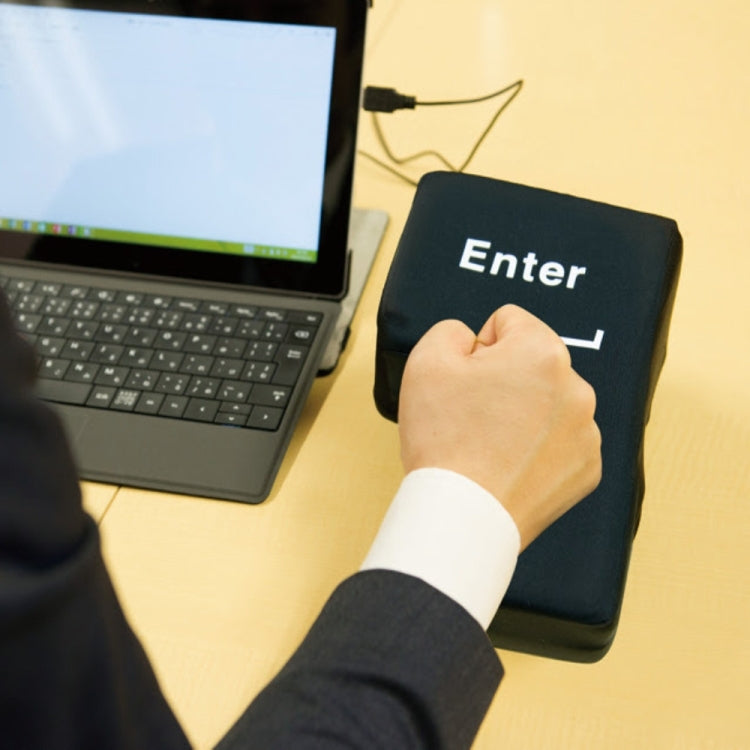 Big Enter Button USB Computer Desktop Pillow Creative Vent Enter Key Hand Pillow(Black) - HoMEdemic™ 