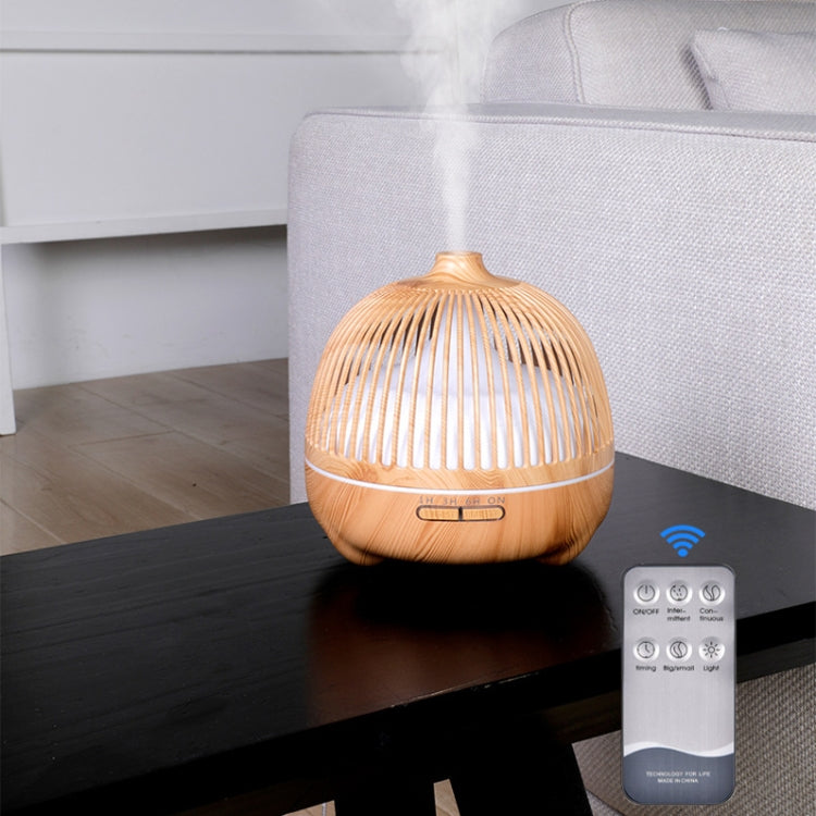 Bird Cage Wood Graphic Aromatherapy Machine Ultrasonic Smart Home Colorful Night Light Hollow Humidifier, Product specifications: US Plug(Light Wood Pattern) - HoMEdemic™ 