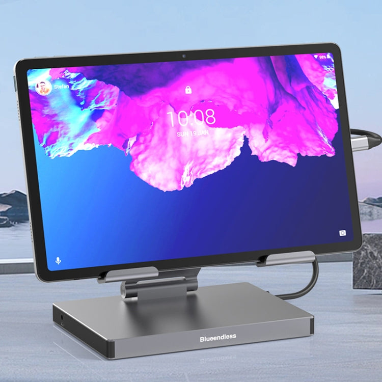 Blueendless 4K/60Hz Multifunctional Folding Tablet Type-C Docking Station Bracket, Spec: 8-in-1 Rotating - HoMEdemic™ 