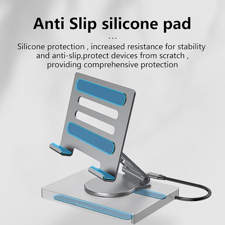 Blueendless 4K/60Hz Multifunctional Folding Tablet Type-C Docking Station Bracket, Spec: 9-in-1 Rotating - HoMEdemic™ 