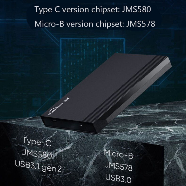 Blueendless MR23S 2.5-inch SATA Mobile Hard Disk Enclosure Tool-free Laptop External SSD, Spec: Type-C - HoMEdemic™ 