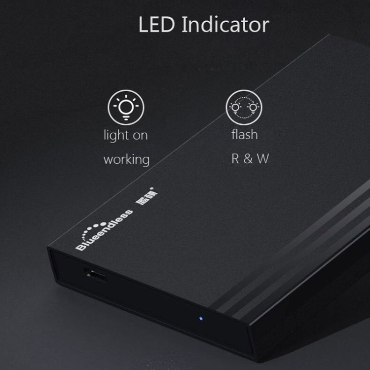 Blueendless MR23S 2.5-inch SATA Mobile Hard Disk Enclosure Tool-free Laptop External SSD, Spec: USB3.0 - HoMEdemic™ 