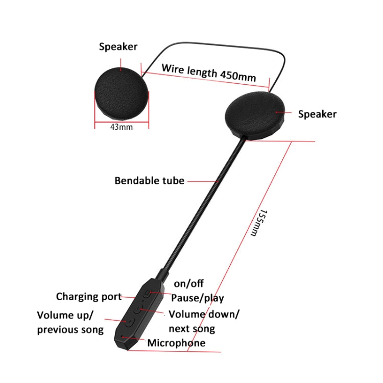 Bluetooth 5.3 Motorcycle Helmet Headset Stereo Intelligent Noise Reduction Riding Headphone - HoMEdemic™ 