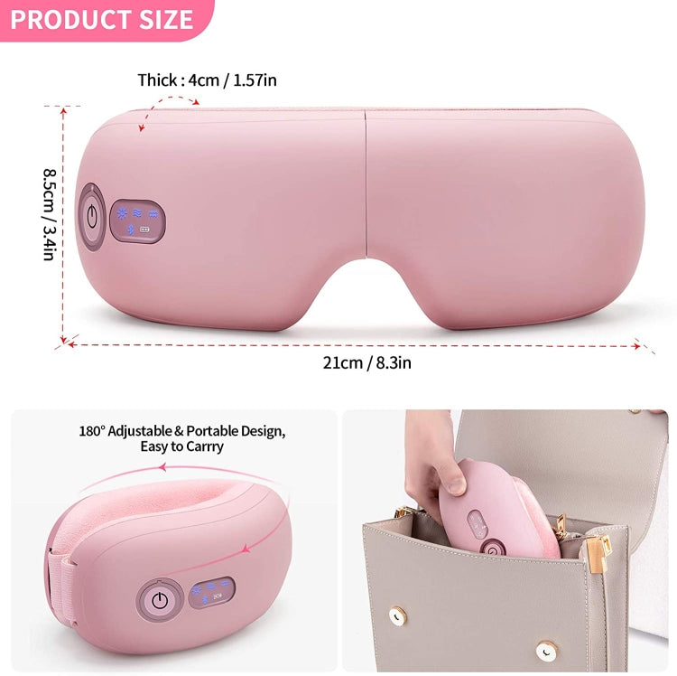 Bluetooth Rechargeable Eye Massager With Heat, Air Pressure And Vibration Massage(Pink) - HoMEdemic™ 