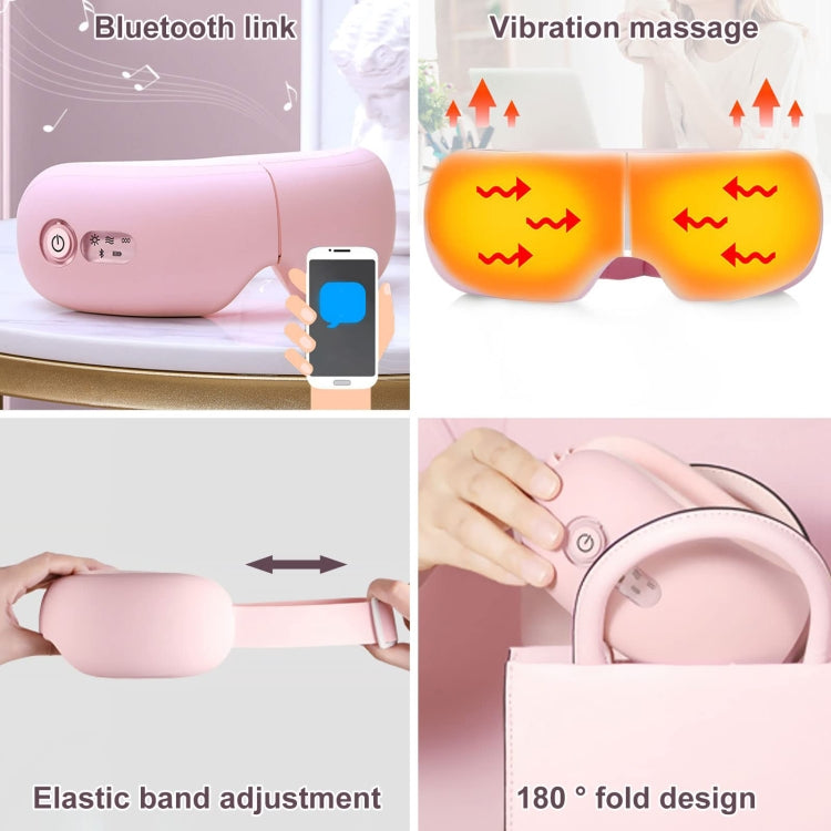 Bluetooth Rechargeable Eye Massager With Heat, Air Pressure And Vibration Massage(Pink) - HoMEdemic™ 