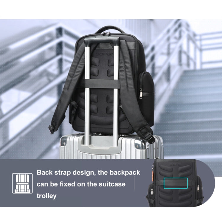 Bopai 61-121601 Large Capacity Waterproof Business Laptop Backpack With USB+Type-C Port(Black) - HoMEdemic™ 