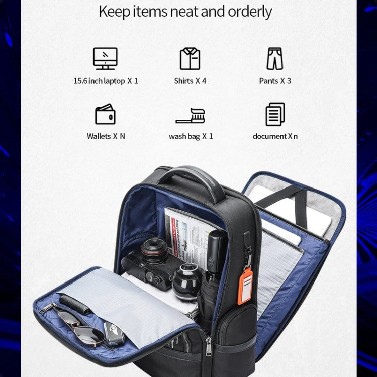 Bopai 61-121601 Large Capacity Waterproof Business Laptop Backpack With USB+Type-C Port(Blue) - HoMEdemic™ 