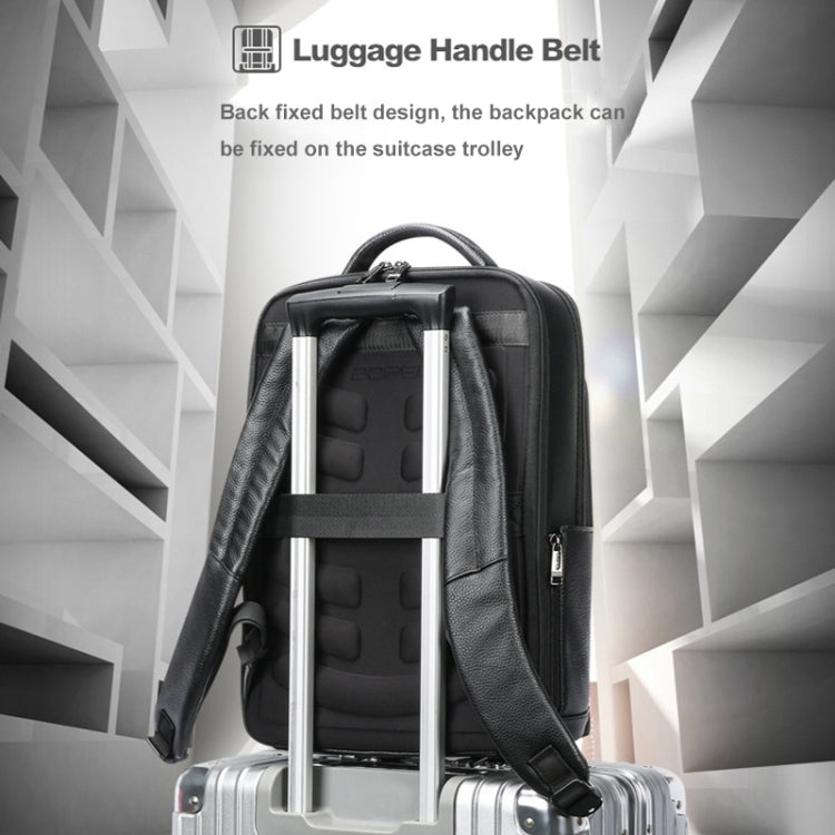 Bopai 61-122391 Large-capacity First-layer Cowhide Business Laptop Backpack With USB+Type-C Port(Black) - HoMEdemic™ 
