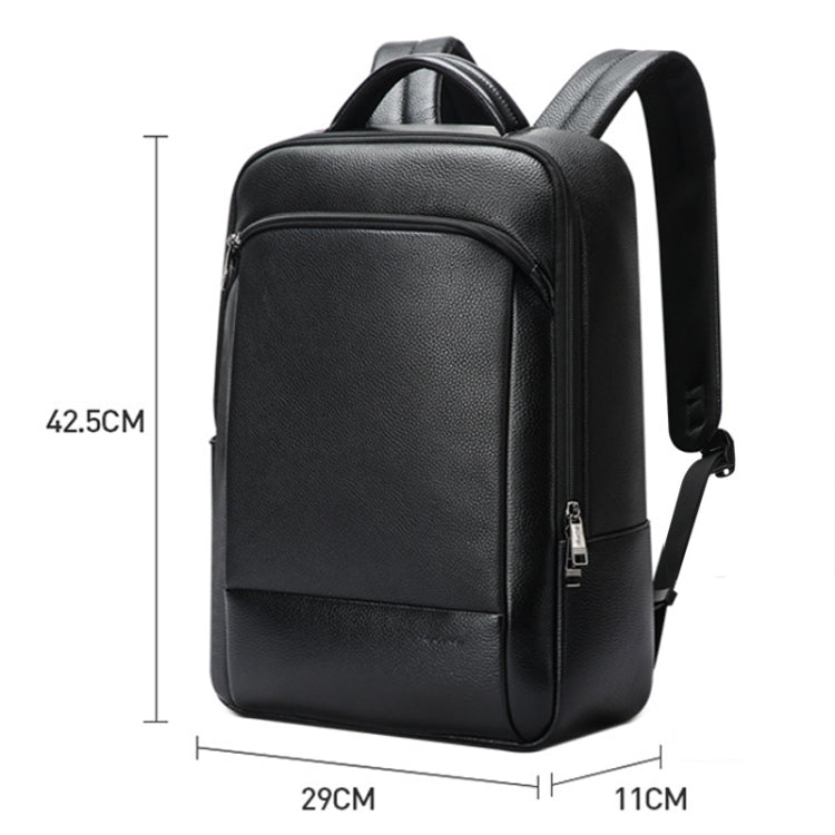 Bopai 61-123311 Large-Capacity First-Layer Cowhide Business Laptop Backpack(Black) - HoMEdemic™ 