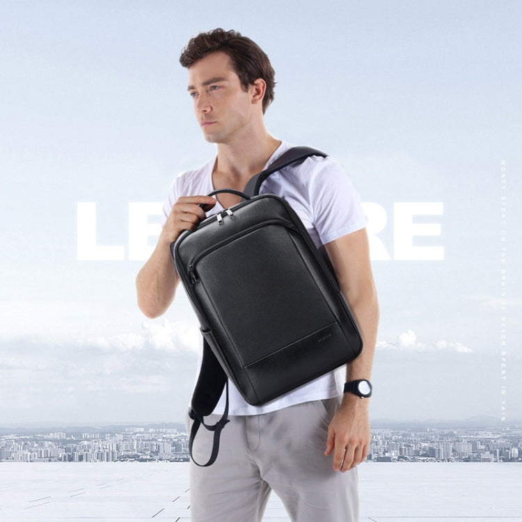 Bopai 61-123311 Large-Capacity First-Layer Cowhide Business Laptop Backpack(Black) - HoMEdemic™ 