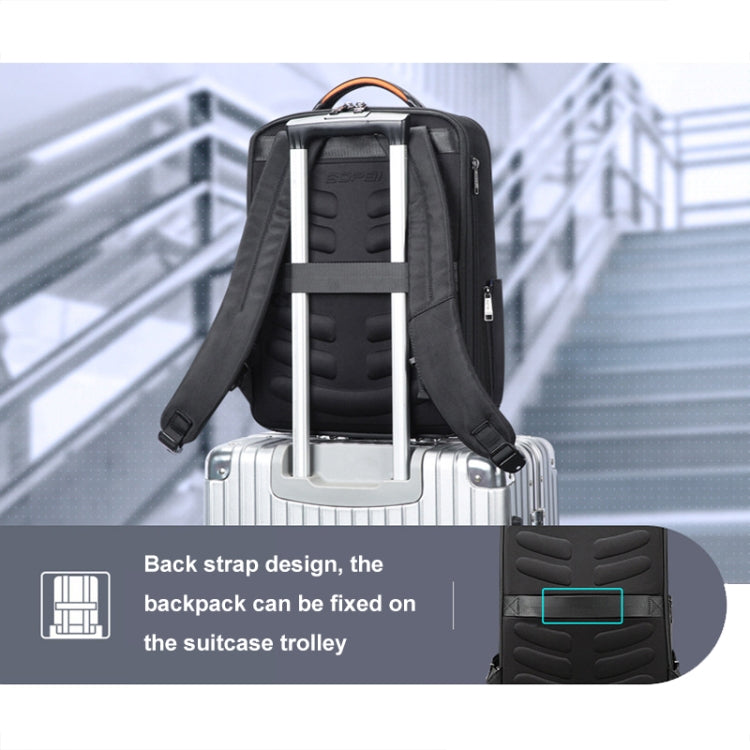 Bopai 61-19011 Large Capacity Waterproof Travel Laptop Backpack With USB+Type-C Port(Black) - HoMEdemic™ 