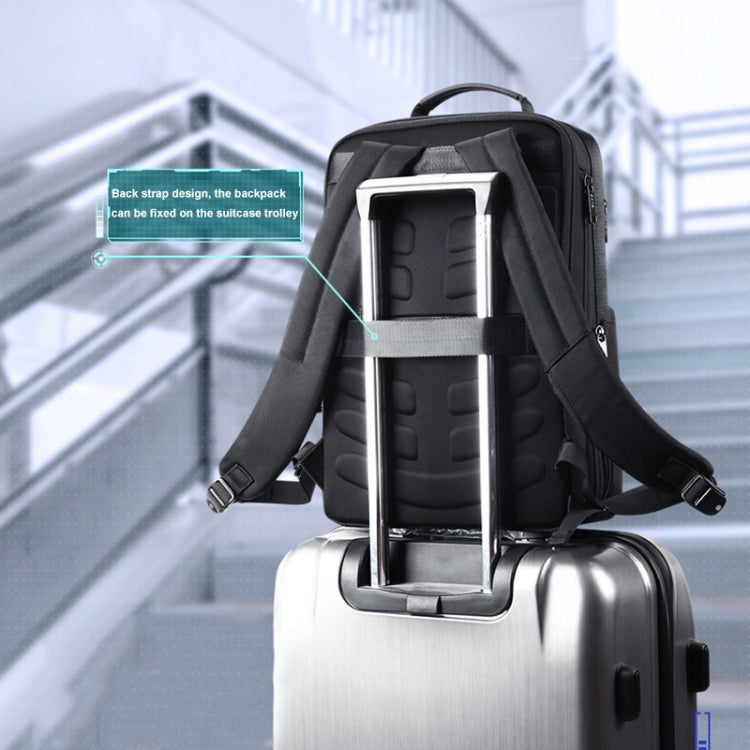 Bopai 61-26111 Large Capacity Business Commuter Laptop Backpack With USB+Type-C Port(Black) - HoMEdemic™ 