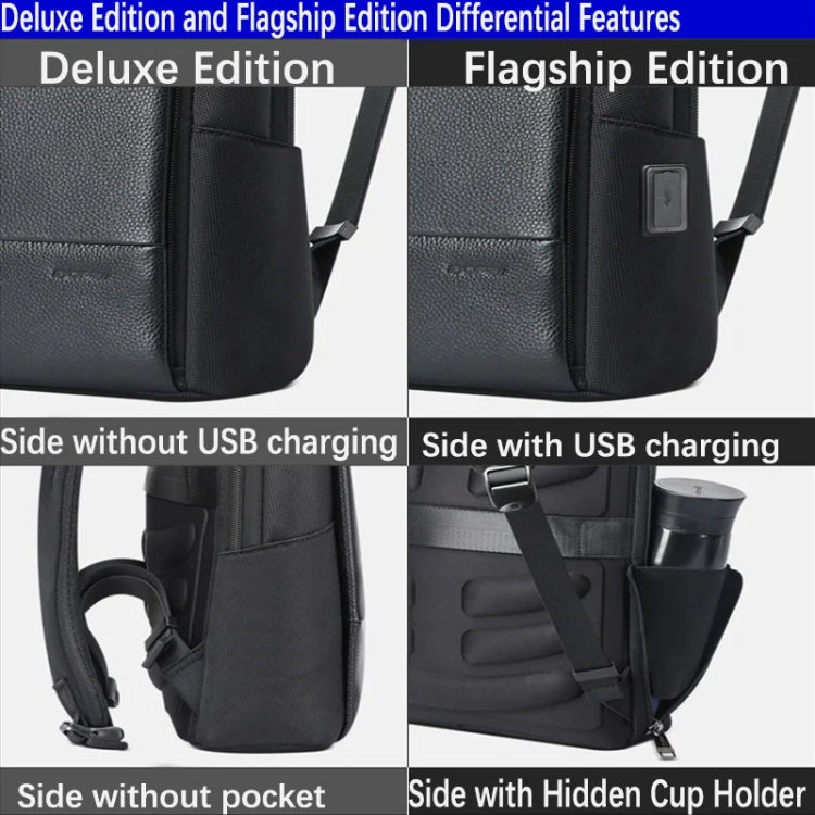 Bopai First-Layer Cowhide Business Commuter Waterproof And Lightweight Laptop Backpack, Color: Flagship - HoMEdemic™ 
