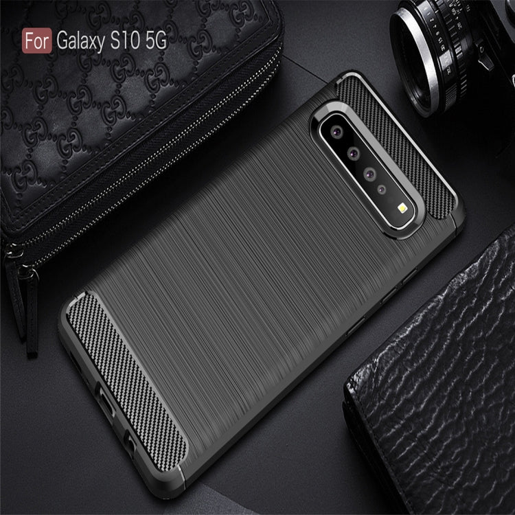 Brushed Texture Carbon Fiber TPU Case for Galaxy S10 5G, For Galaxy S10 5G, For Samsung Galaxy S10 5G - HoMEdemic™ 