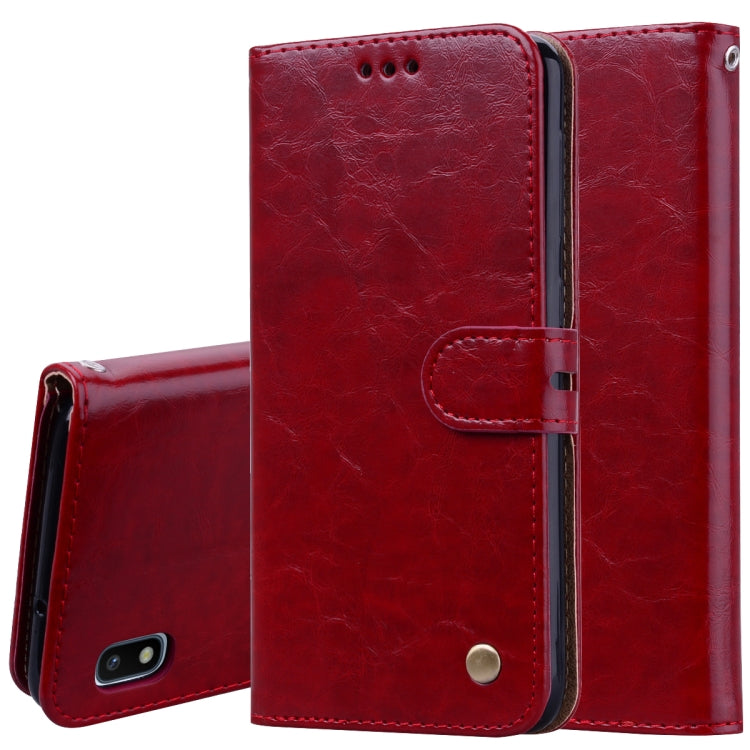 Business Style Oil Wax Texture Horizontal Flip Leather Case for Galaxy A10, with Holder & Card Slots & Wallet, For Galaxy A10 - HoMEdemic™ 