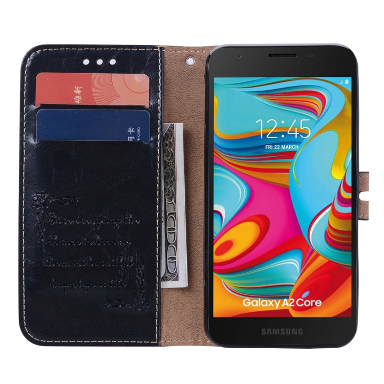Business Style Oil Wax Texture Horizontal Flip Leather Case for Galaxy A2 Core, with Holder & Card Slots & Wallet - HoMEdemic™ 