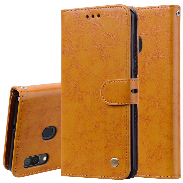 Business Style Oil Wax Texture Horizontal Flip Leather Case for Galaxy A30, with Holder & Card Slots & Wallet, For Galaxy A30 - HoMEdemic™ 