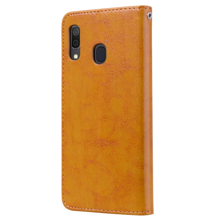 Business Style Oil Wax Texture Horizontal Flip Leather Case for Galaxy A30, with Holder & Card Slots & Wallet, For Galaxy A30 - HoMEdemic™